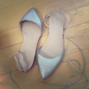 💫 J. crew tie up sparkle sandals